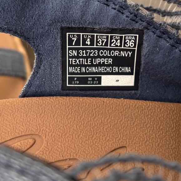 Skechers • Beverlee High Tea Wedge Sandals - Women’s Size 7, Color Navy/Denim - Picture 7 of 14